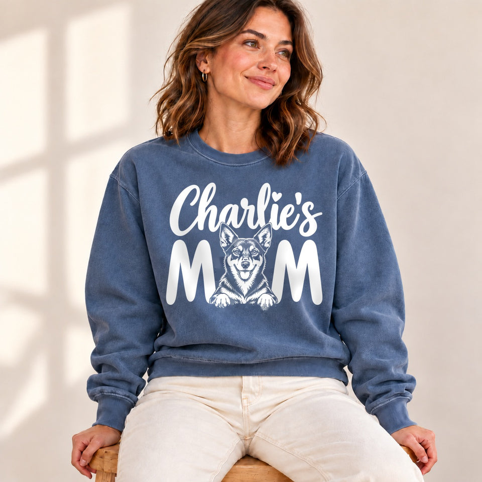 Personalized Australian Kelpie Charlie’s Mom Premium Sweatshirt lifestyle photo