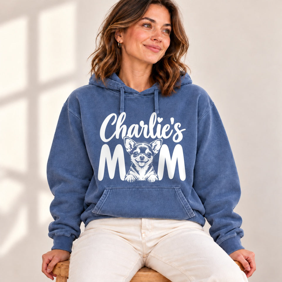 Personalized Chihuahua Charlie’s Mom Premium Hoodie lifestyle photo