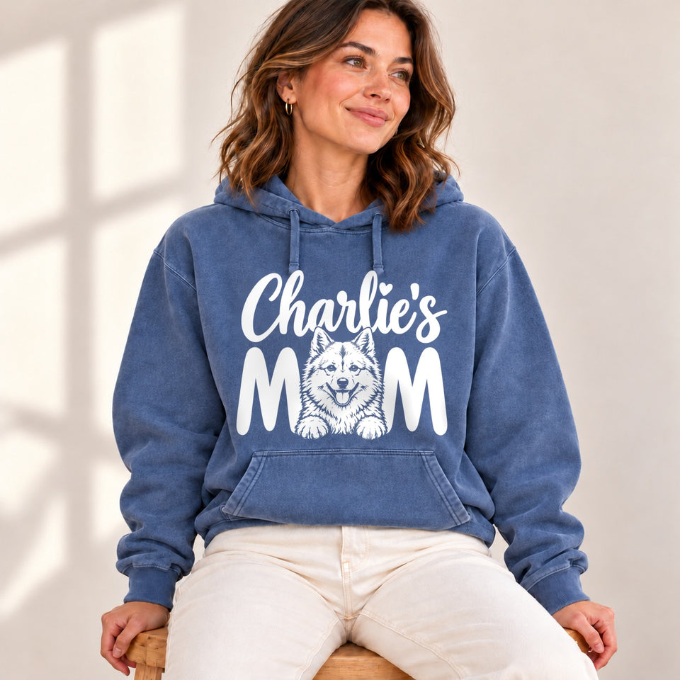 Personalized Finnish Spitz Charlie’s Mom Premium Hoodie lifestyle photo
