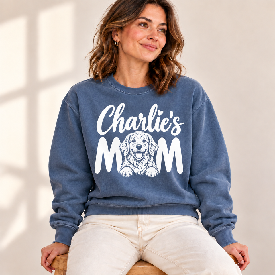 Personalized Golden Retriever Charlie’s Mom Premium Sweatshirt lifestyle photo