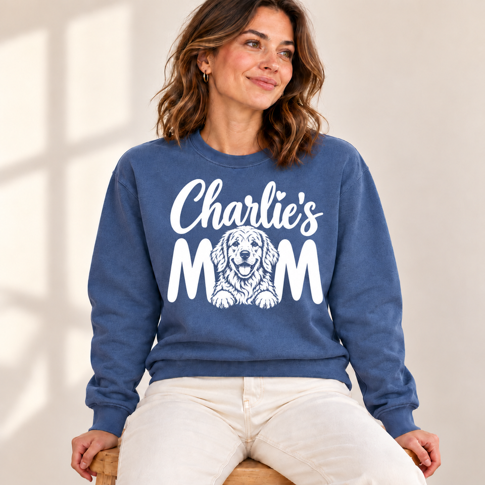 Personalized Golden Retriever Charlie’s Mom Sweatshirt lifestyle photo