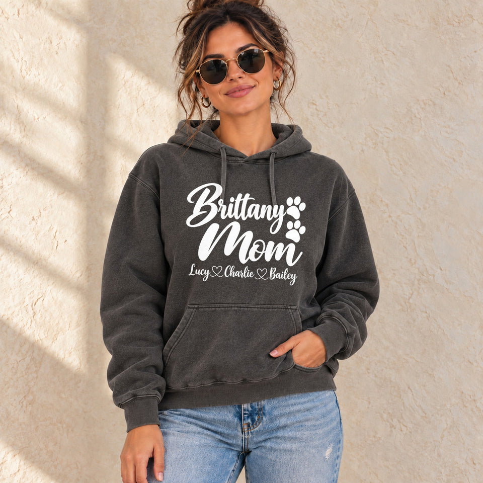 Personalized Brittany Mom Premium Hoodie lifestyle photo