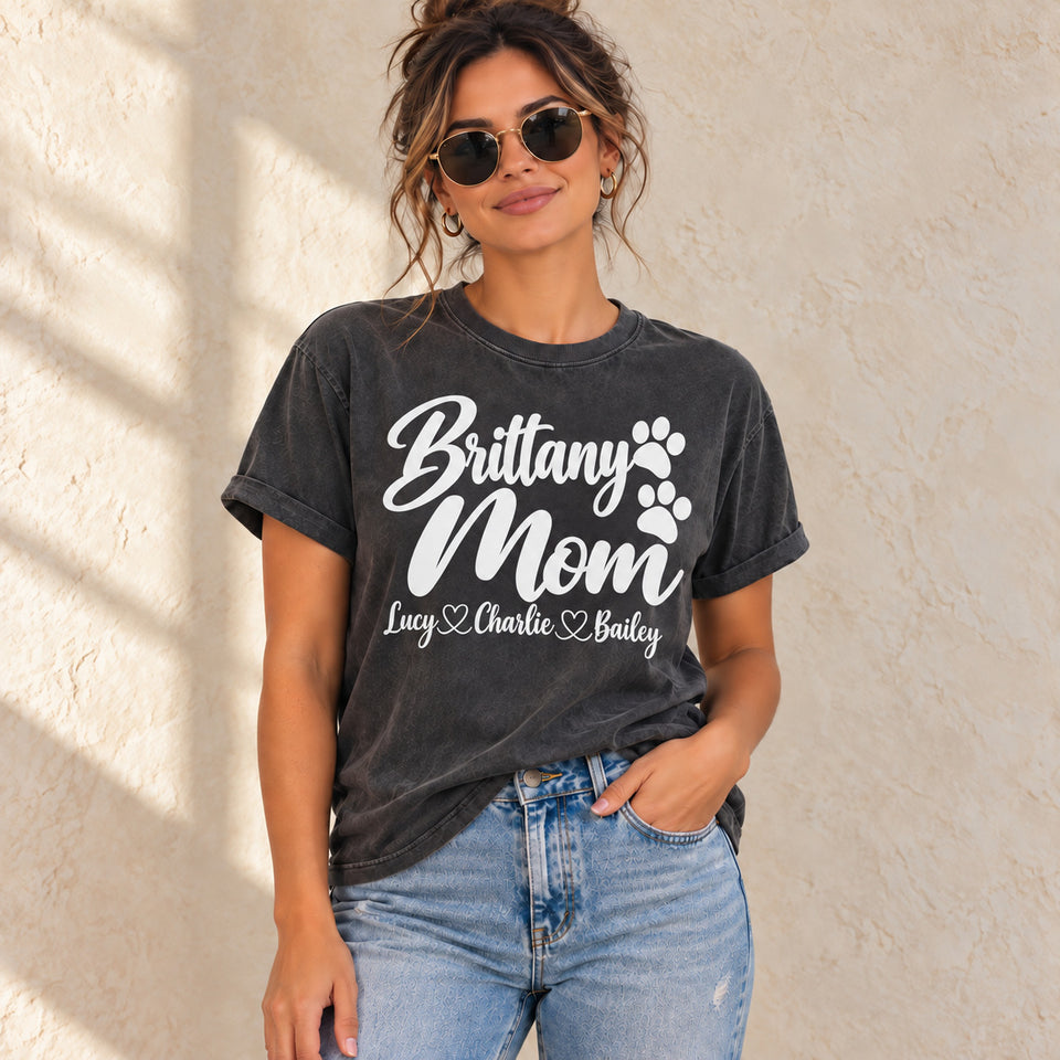 Personalized Brittany Mom Premium T-Shirt lifestyle photo