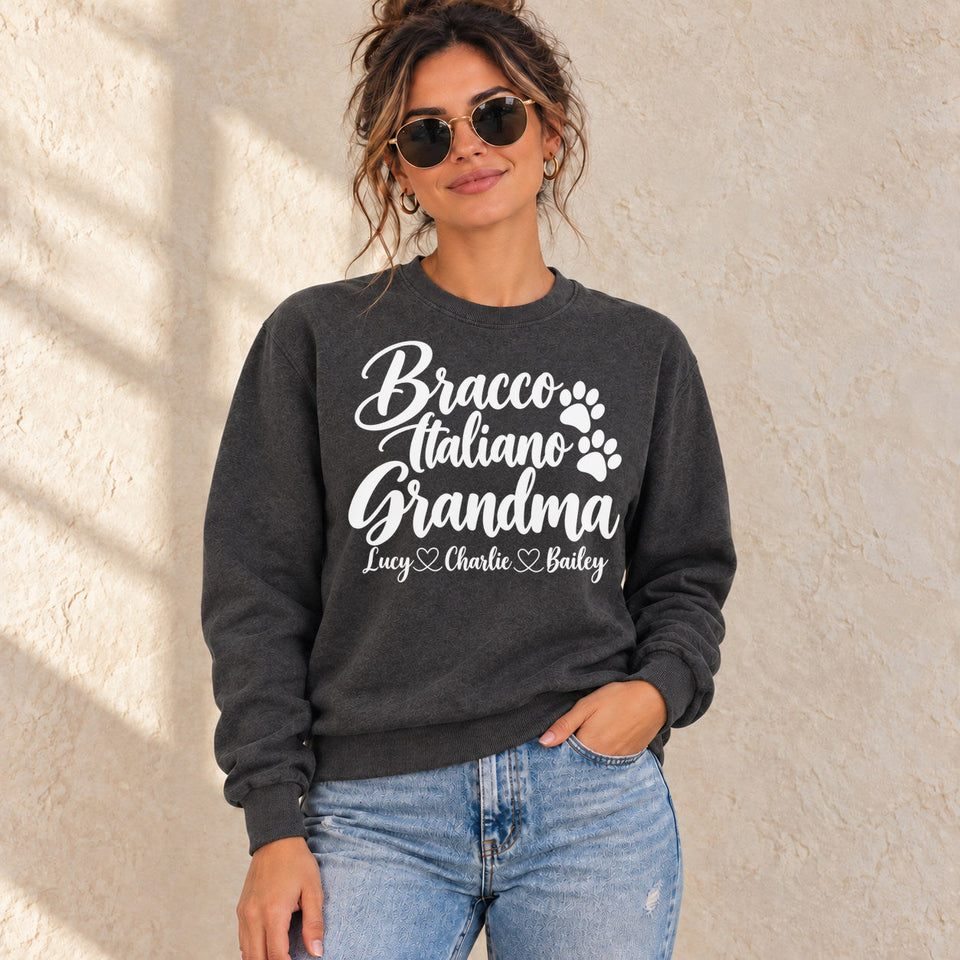 Personalized Bracco Italiano Grandma Standard Sweatshirt lifestyle photo