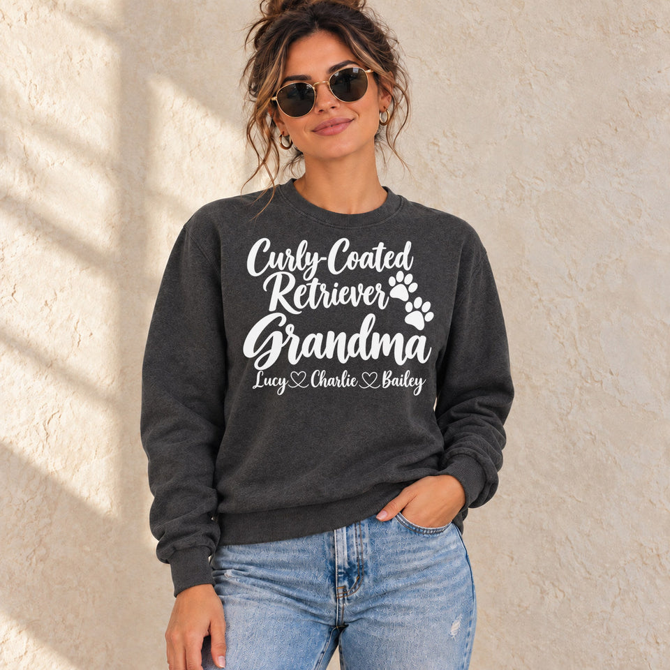Personalized Curly-Coated Retriever Grandma Standard Sweatshirt lifestyle photo