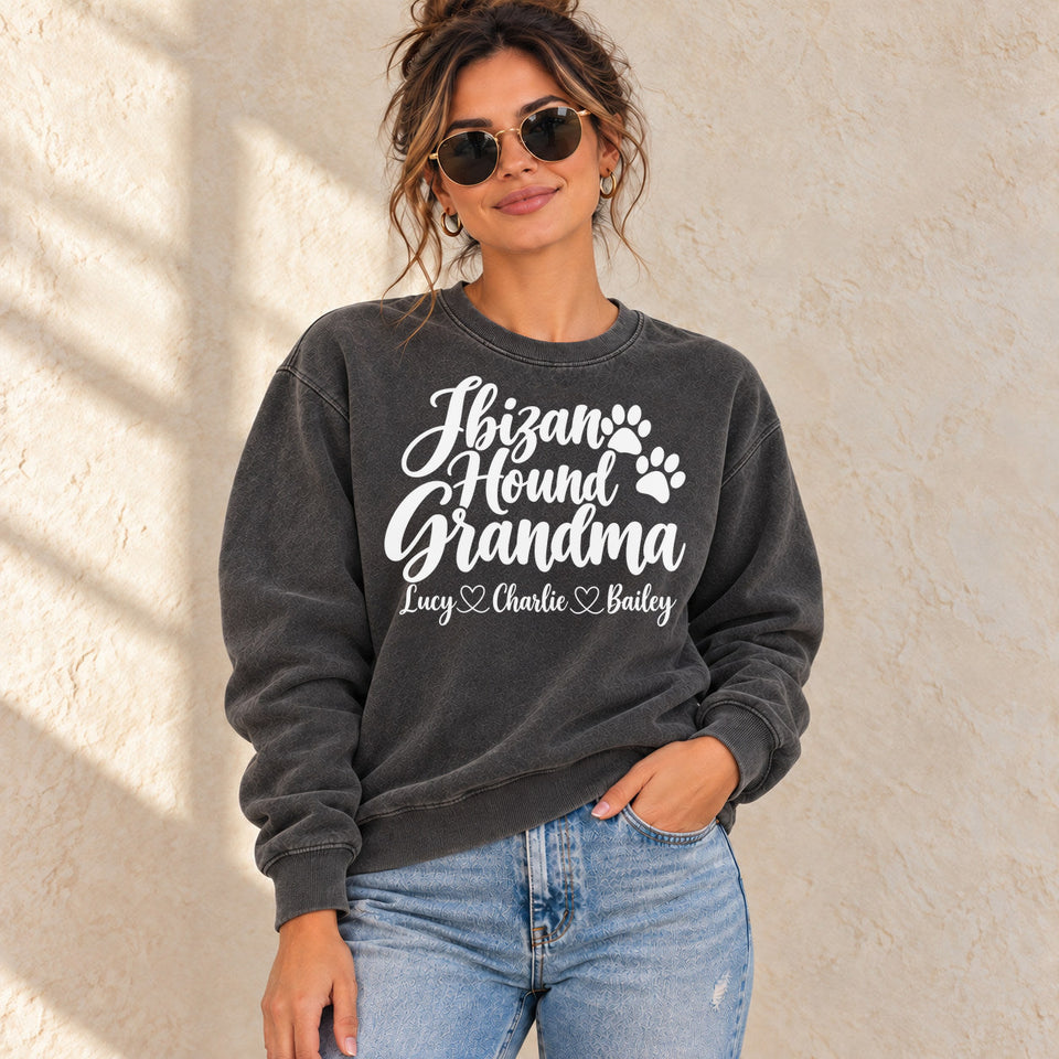 Personalized Ibizan Hound Grandma Premium Sweatshirt lifestyle photo