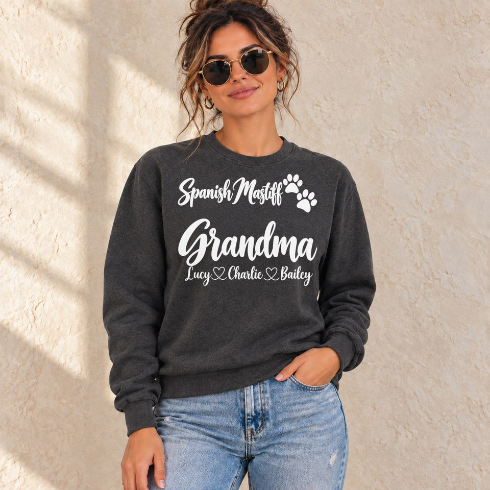 Personalized Spanish Mastiff Grandma Standard Sweatshirt lifestyle photo