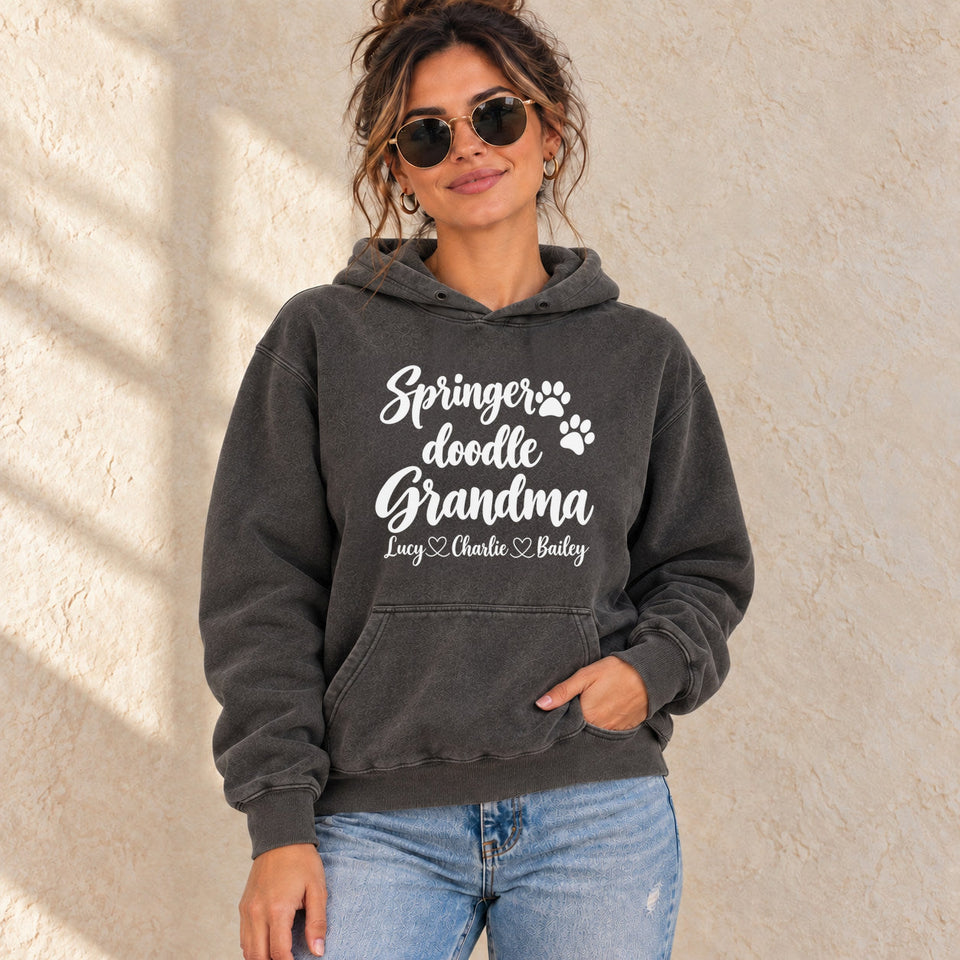Personalized Springerdoodle Grandma Premium Hoodie lifestyle photo