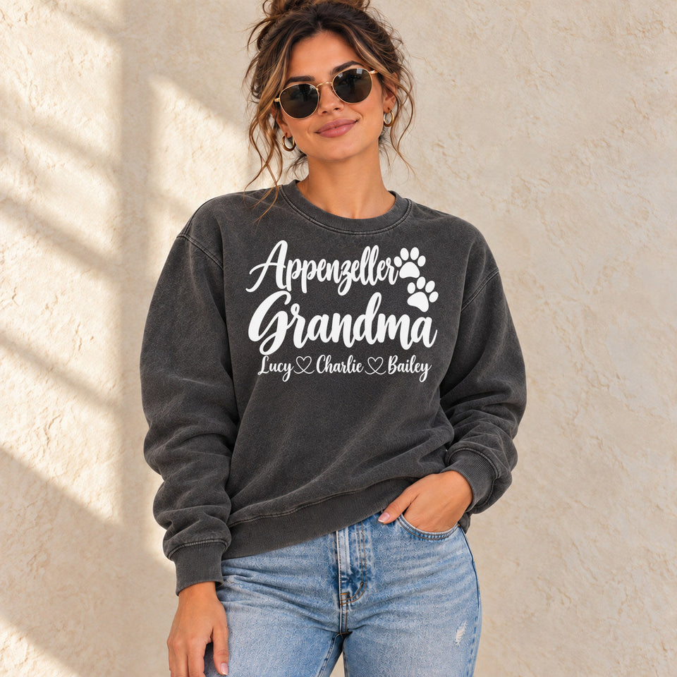 Personalized Appenzeller Sennenhund Grandma Premium Sweatshirt lifestyle photo