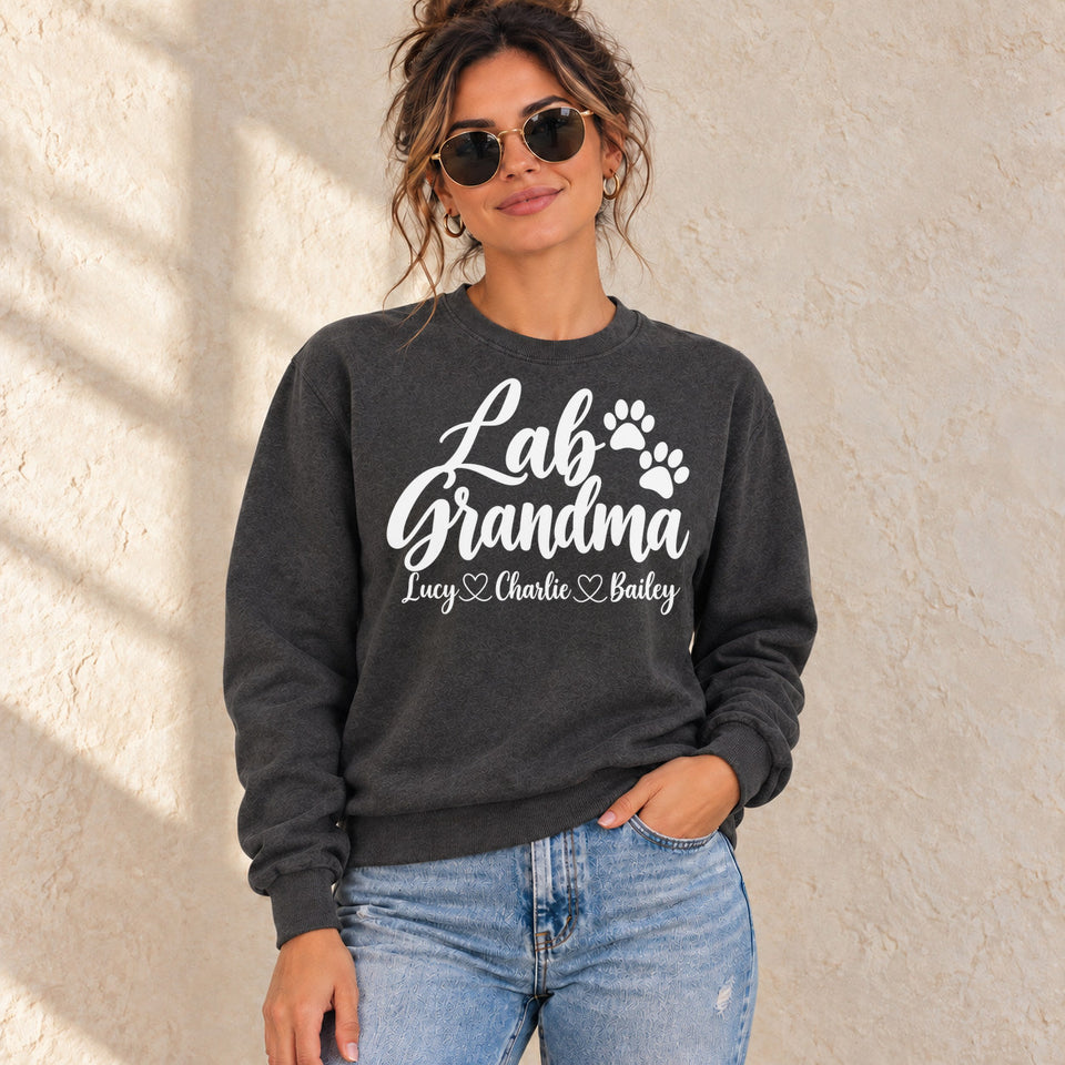 Personalized Labrador Retriever Grandma Standard Sweatshirt lifestyle photo