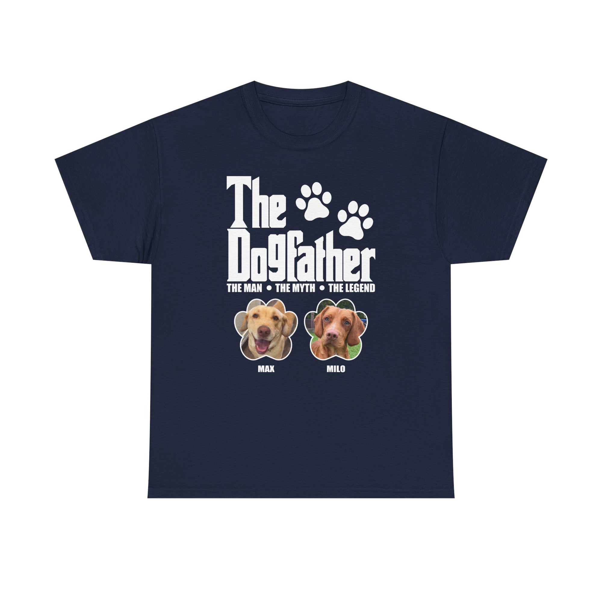 Dog Lover Unisex Heavy Cotton Tee - The DogFather, Pet Shirt, Gift for Dog Owners, Funny Dog Apparel, Dog Dad Gift