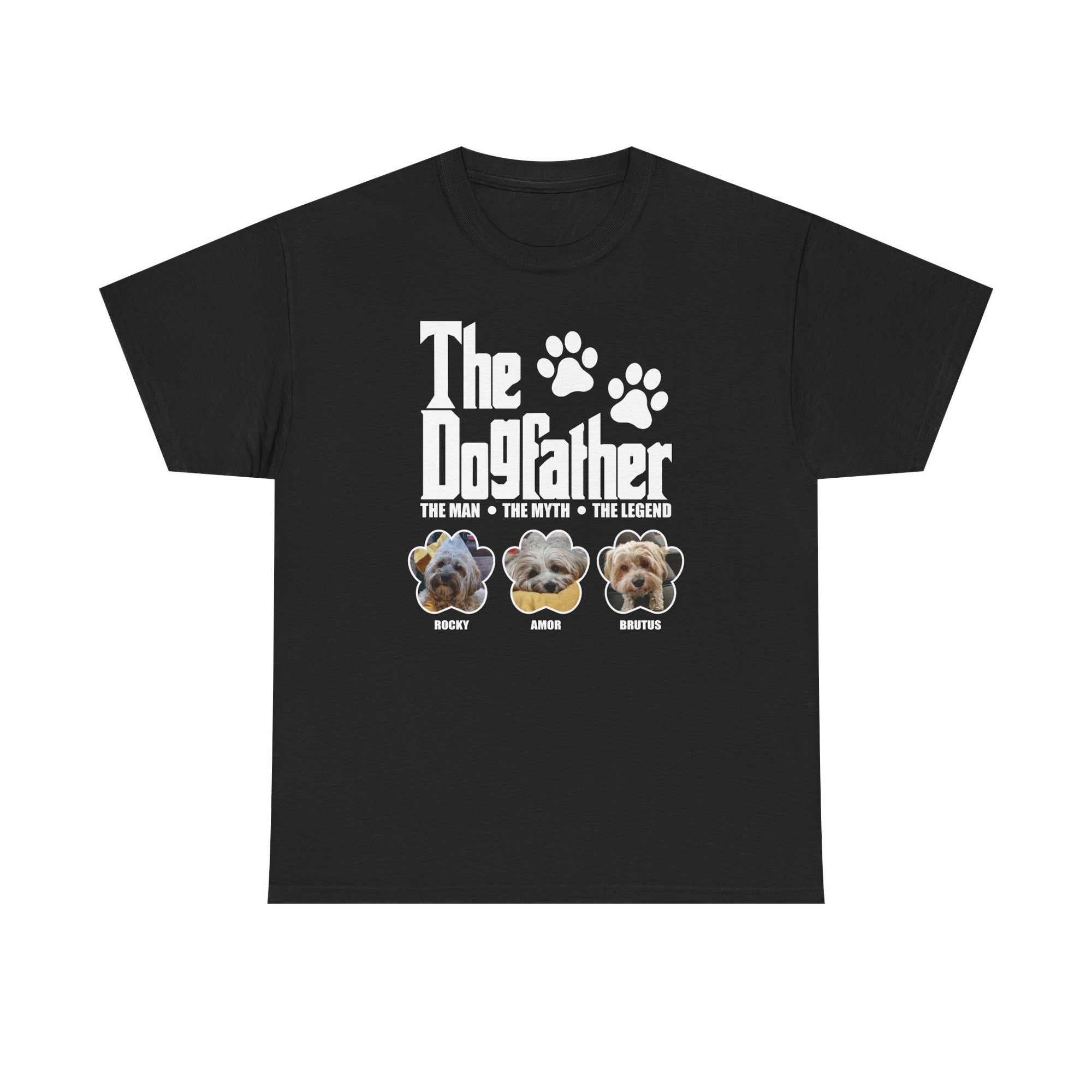 The DogFather Unisex Heavy Cotton Tee | Dog Lover Shirt, Pet Parent Gift, Funny Dog T-Shirt, Dog-Themed Apparel, Paw Print Tee