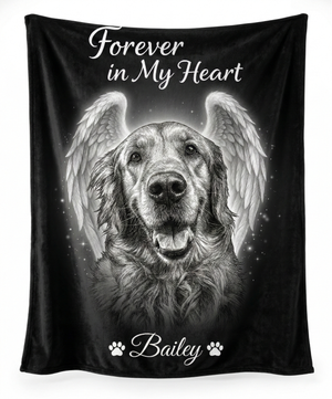 A Beautiful Way To Remember Your Best Friend 🐾 Turn your pet photo into a memorial blanket you can hug forever.