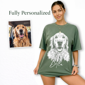 Turn Your Dog Into Art – Custom Hand-Drawn Portrait T-Shirt