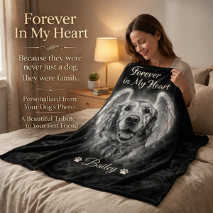 A Beautiful Way To Remember Your Best Friend 🐾 Turn your pet photo into a memorial blanket you can hug forever.