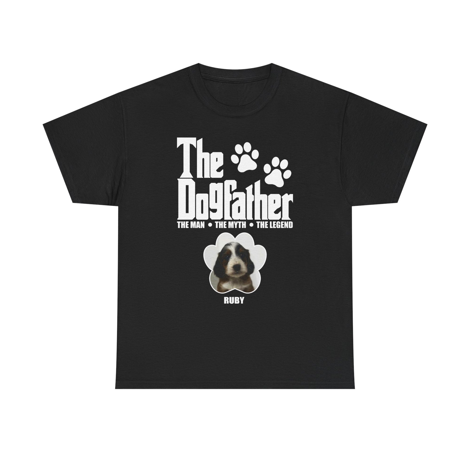 Dogfather Unisex Heavy Cotton Tee – Perfect Gift for Dog Lovers, Pet Owners, and Celebrations, Funny Pet T-Shirt, Dog-Themed Apparel