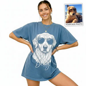 Turn Your Dog Into Art – Custom Hand-Drawn Portrait T-Shirt