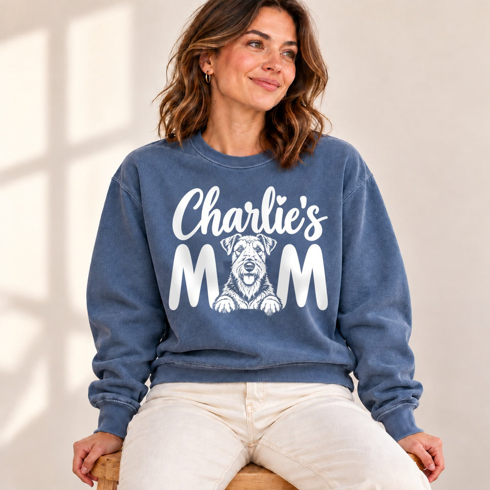 Personalized Airedale Terrier Charlie’s Mom Premium Sweatshirt lifestyle photo