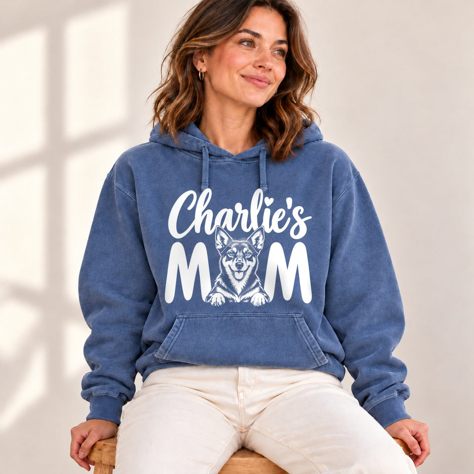 Personalized Australian Kelpie Charlie’s Mom Premium Hoodie lifestyle photo