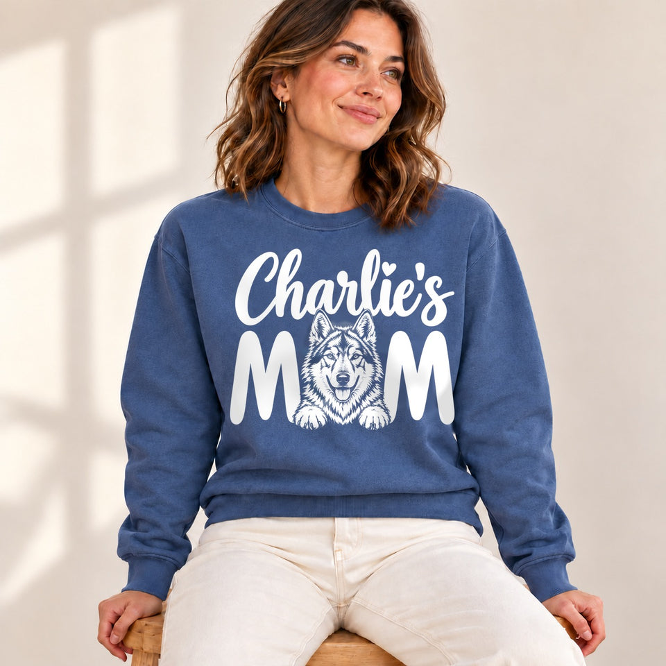 Personalized Czechoslovakian Vlcak Charlie’s Mom Sweatshirt lifestyle photo