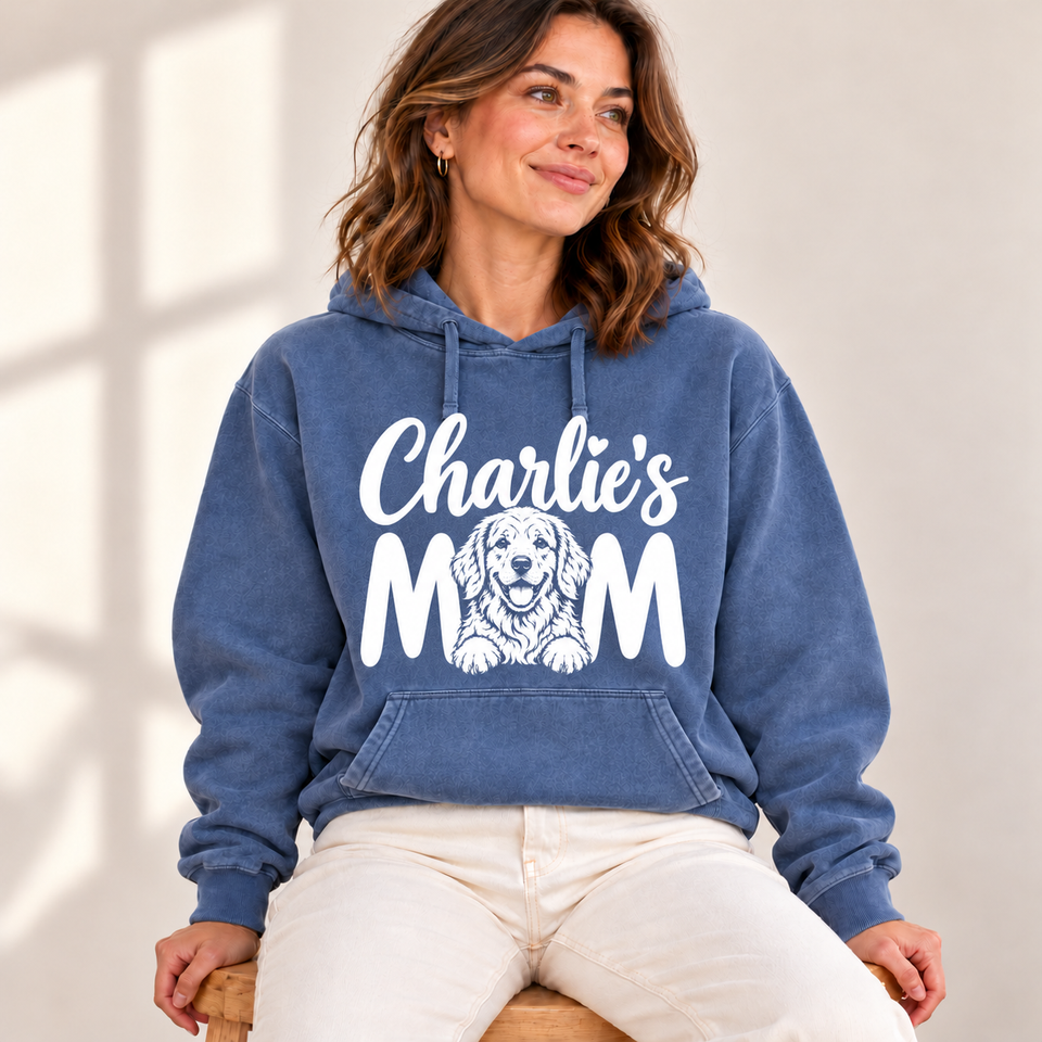 Personalized Golden Retriever Charlie’s Mom Premium Hoodie lifestyle photo