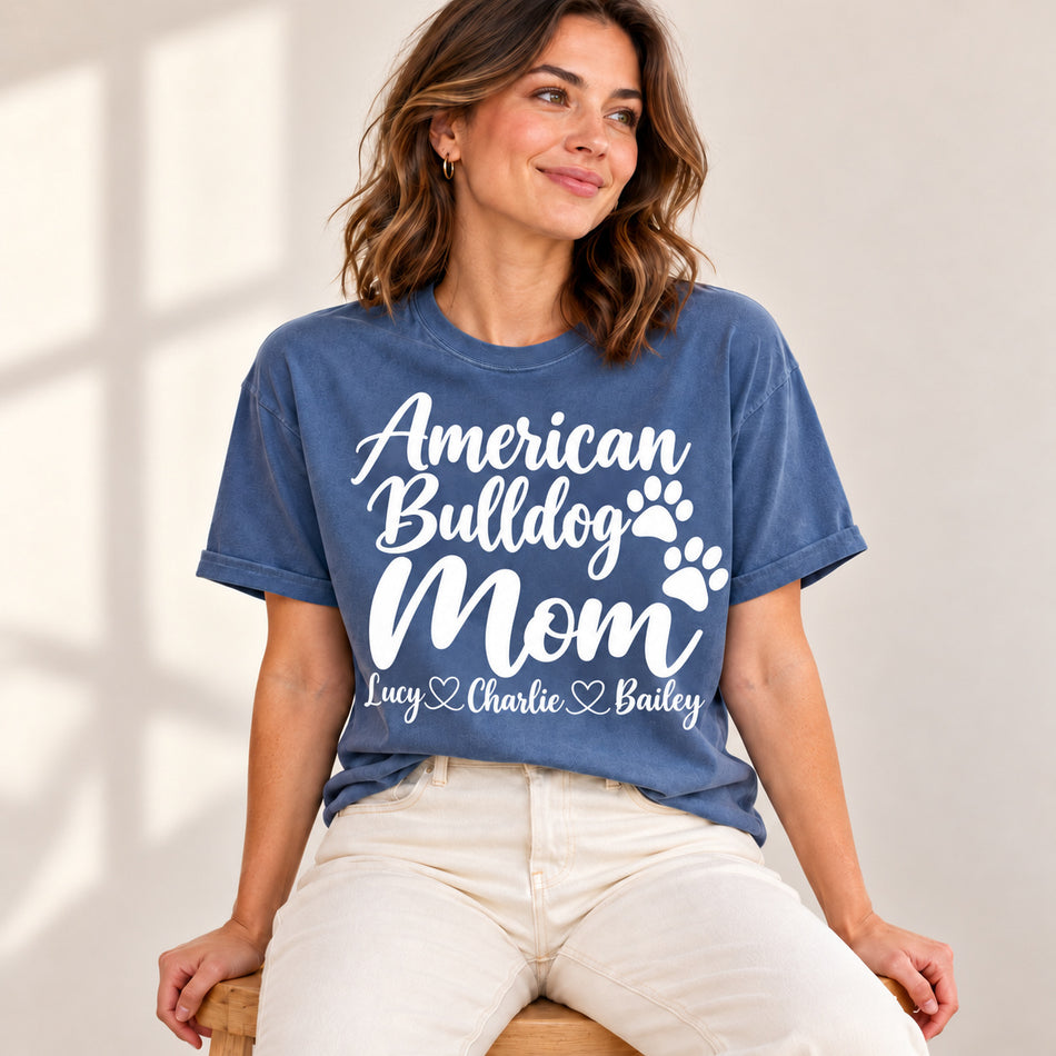 American Bulldog Mom T-shirt lifestyle photo 2