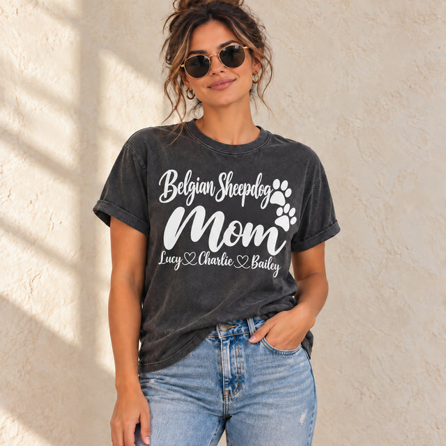 Personalized Belgian Sheepdog Mom Basic T-Shirt
