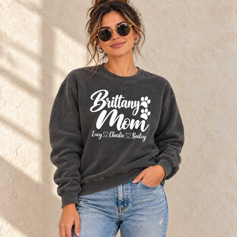 Personalized Brittany Mom Premium Sweatshirt lifestyle photo