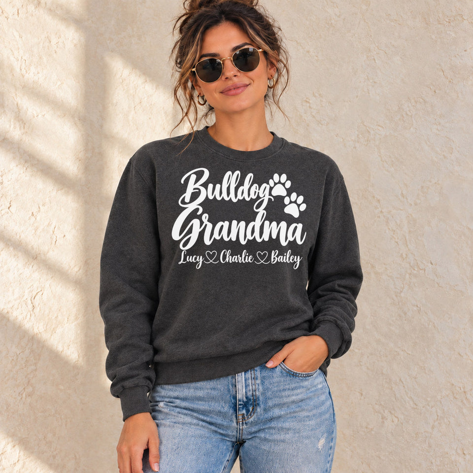 Personalized Bulldog Grandma Standard Sweatshirt lifestyle photo