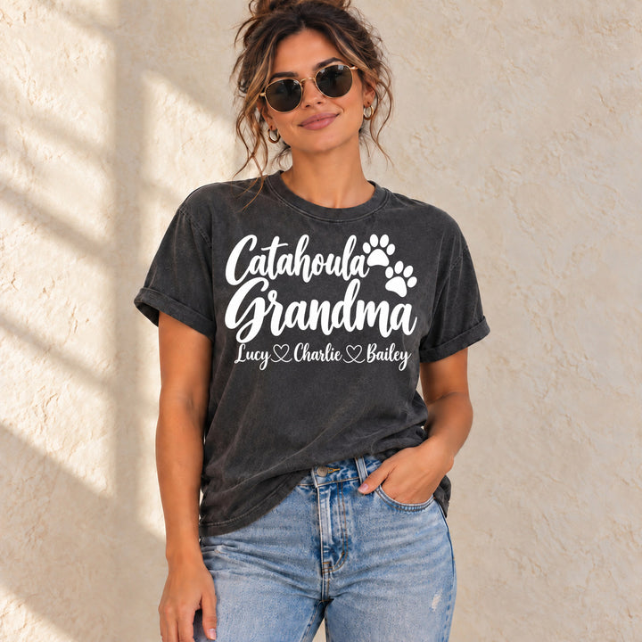 Personalized Catahoula Leopard Dog Grandma Basic T-Shirt