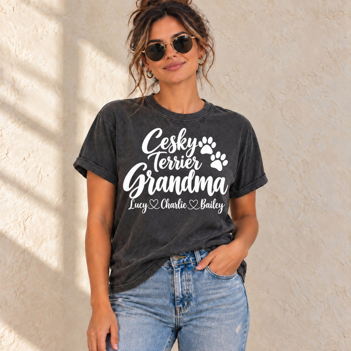 Personalized Cesky Terrier Grandma Basic T-Shirt