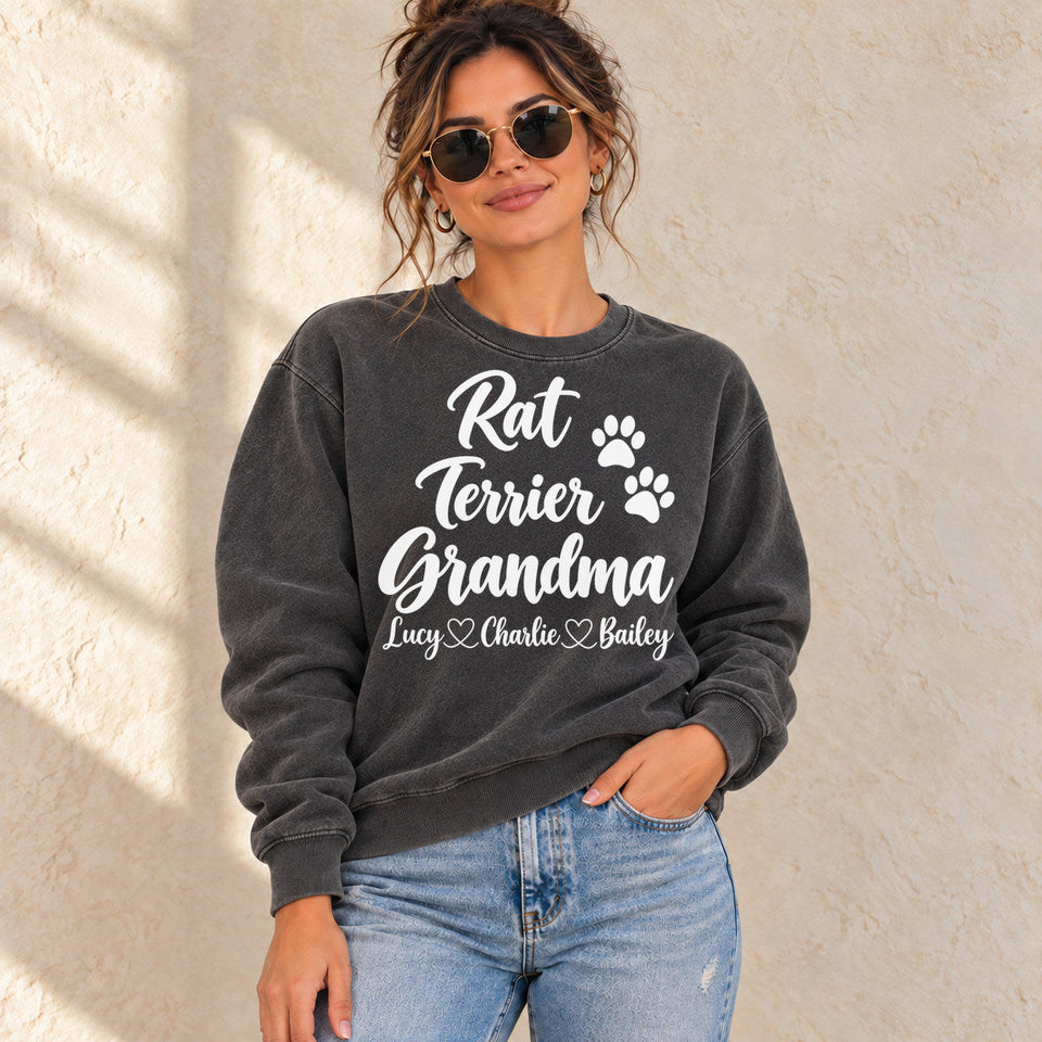 Personalized Rat Terrier Grandma Premium Sweatshirt lifestyle photo
