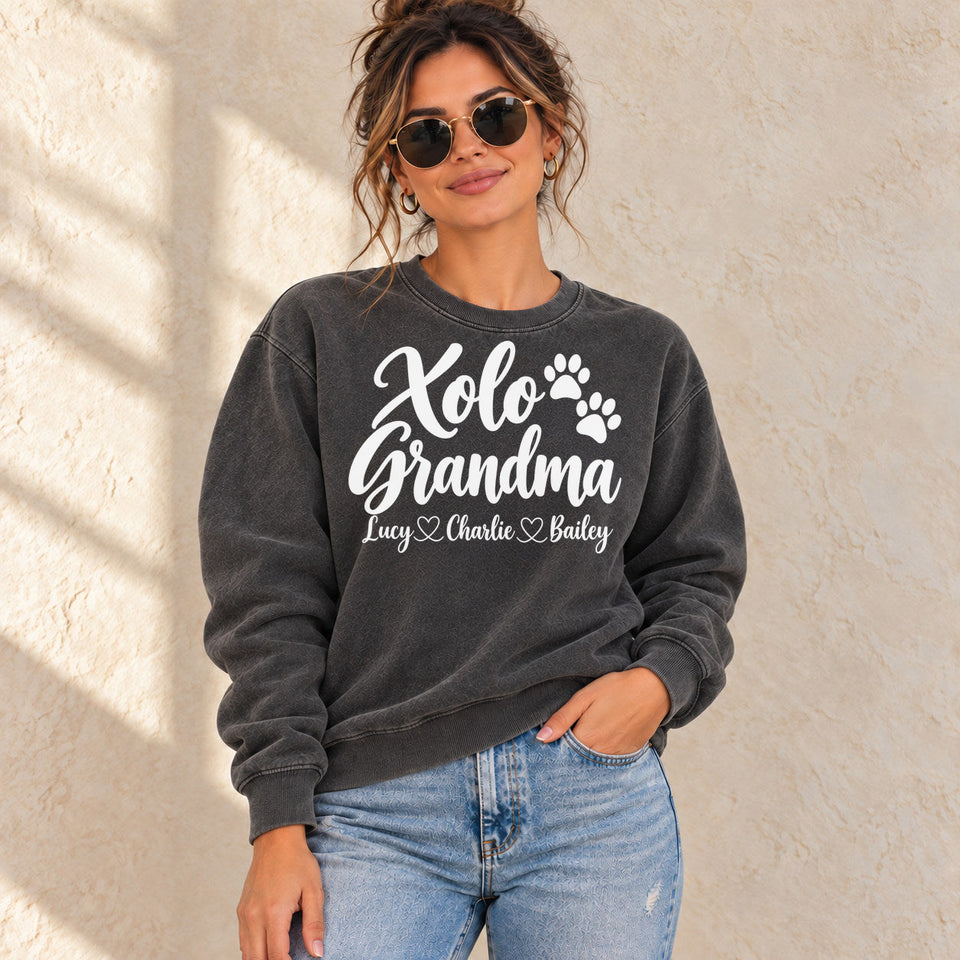 Personalized Xoloitzcuintli Grandma Premium Sweatshirt lifestyle photo