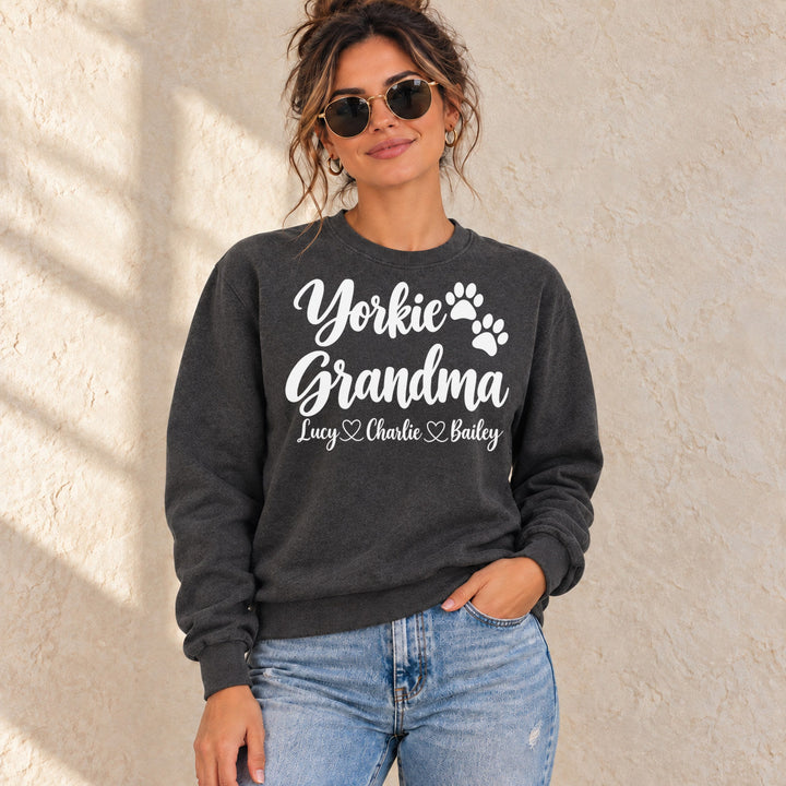 Personalized Yorkshire Terrier Grandma Standard Sweatshirt
