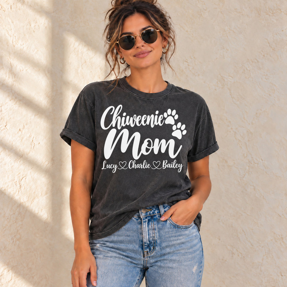 Personalized Chiweenie Mom Ultra Premium T-Shirt lifestyle photo