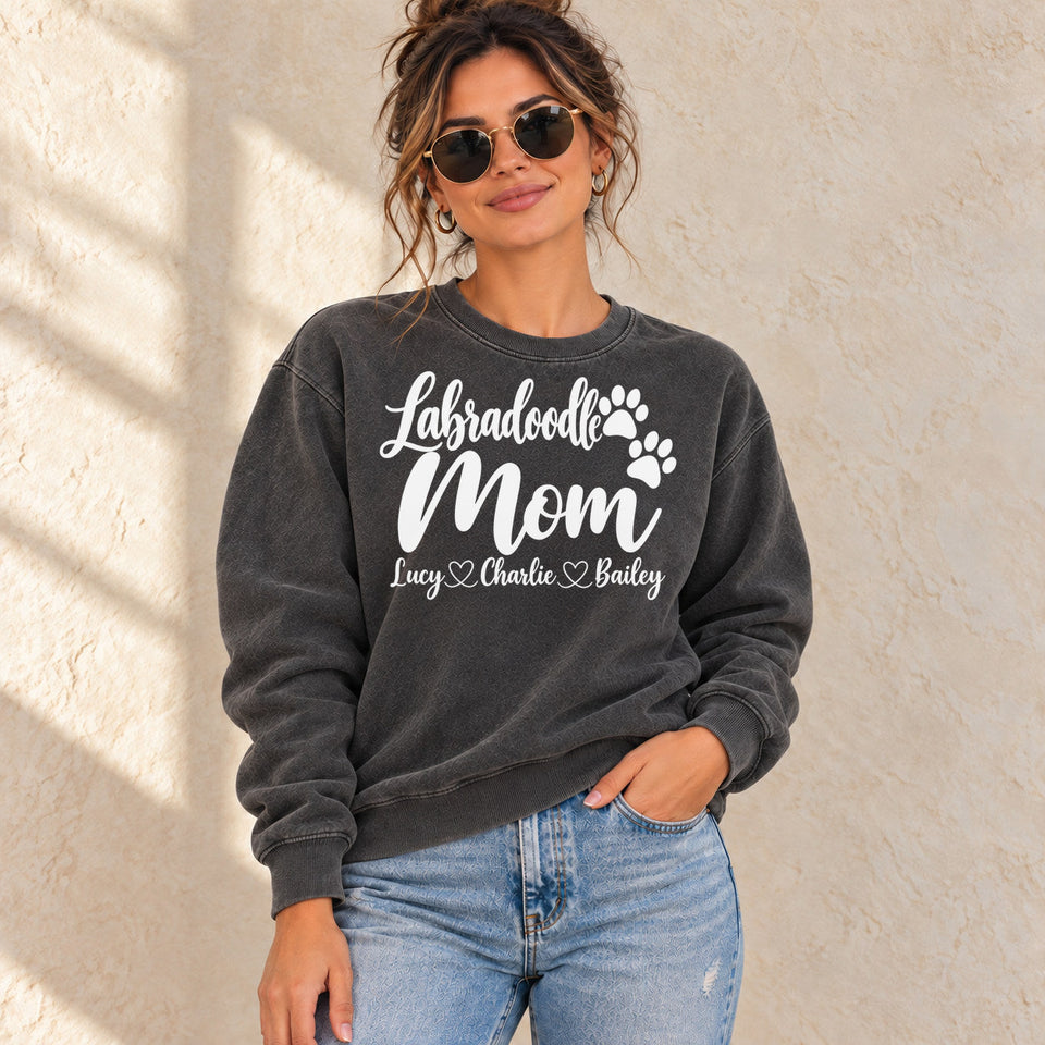 Personalized Labradoodle Mom Premium Sweatshirt lifestyle photo