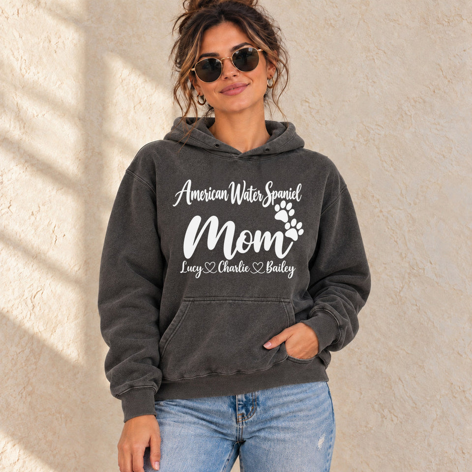 Personalized American Water Spaniel Mom Premium Hoodie lifestyle photo