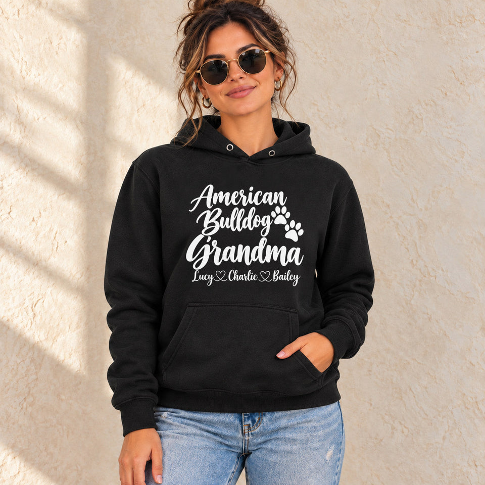 Personalized American Bulldog Grandma Standard Hoodie lifestyle photo