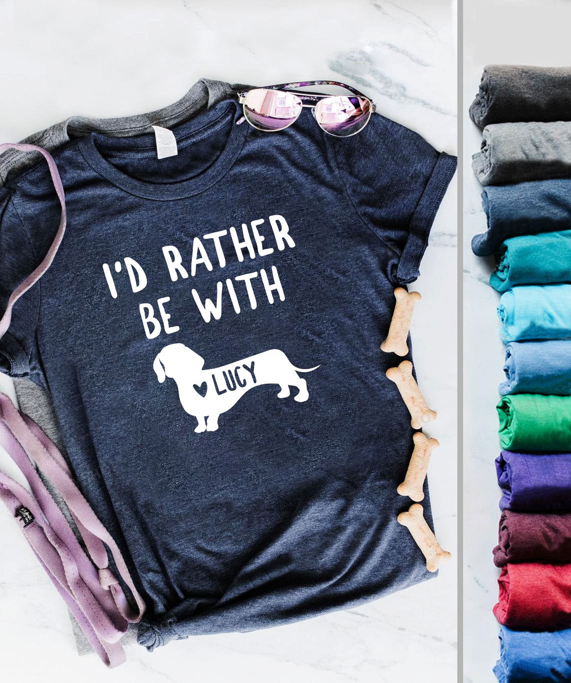 I’d Rather Be With Personalized Dachshund Shirts