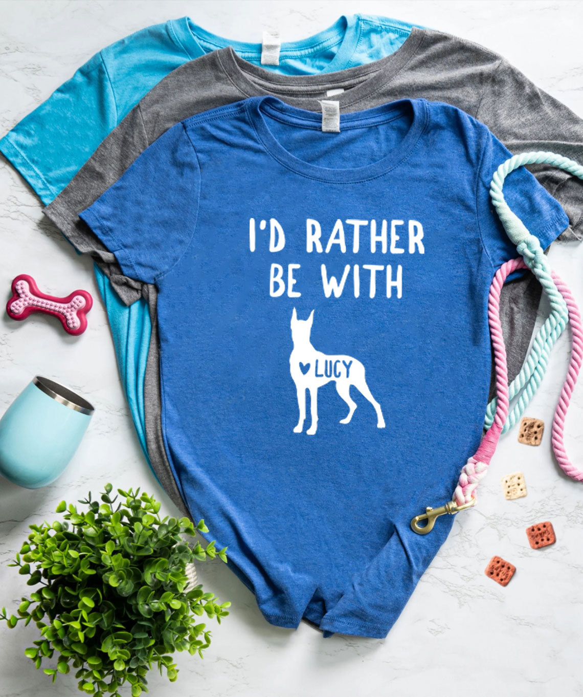 I’d Rather Be With Personalized Great Dane Shirts