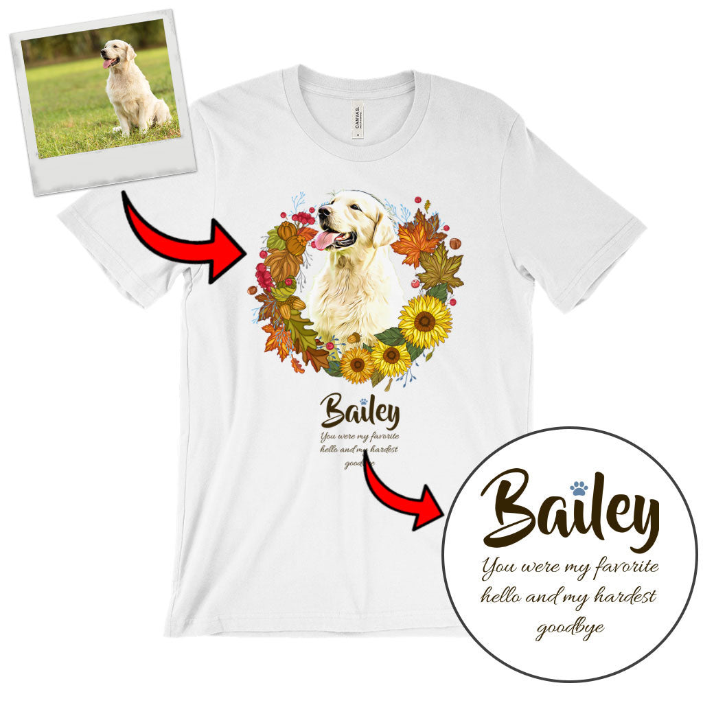 Personalized Dog Photo T-Shirt - Premium T-Shirt Bella + Canvas 3001