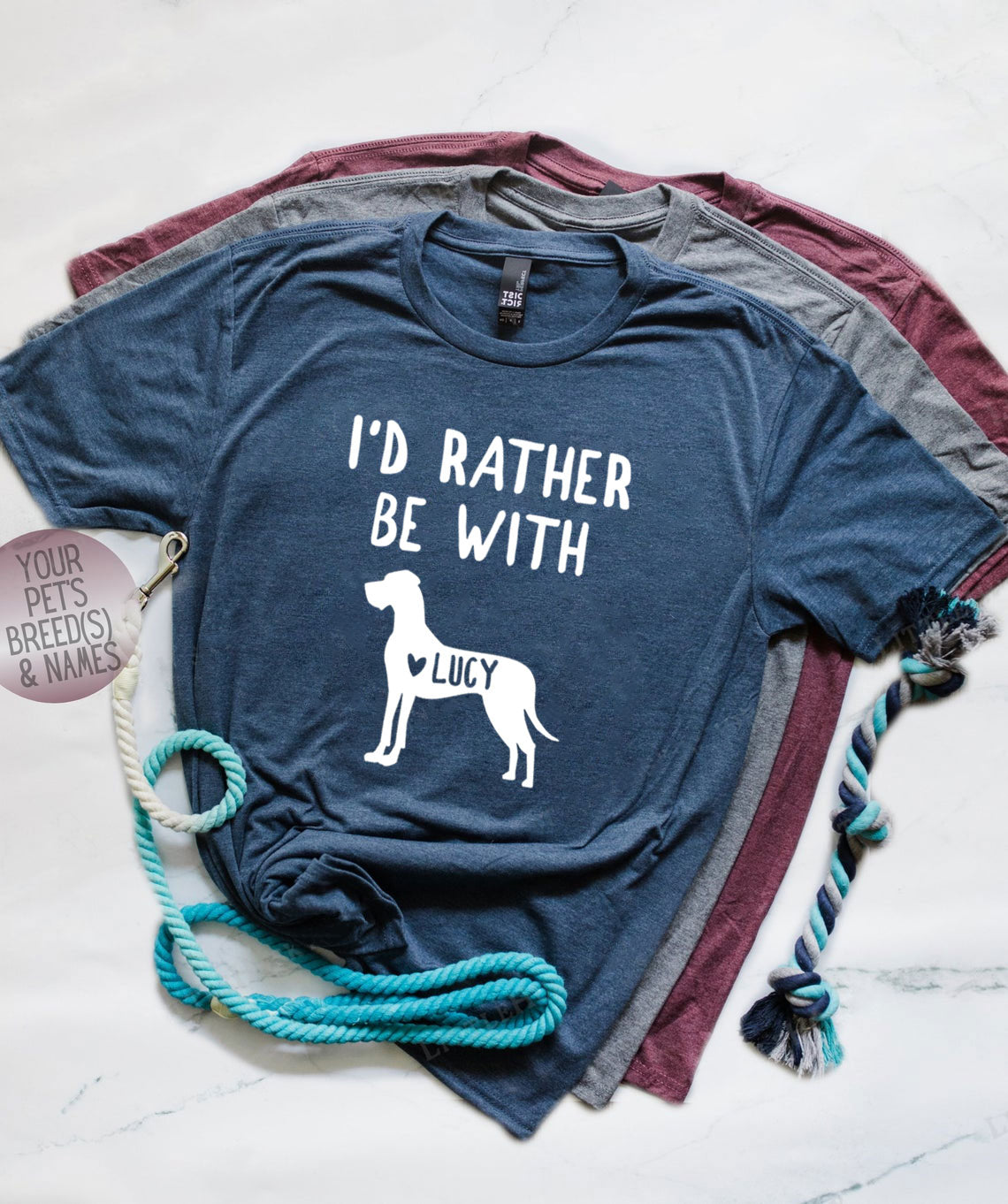I’d Rather Be With Personalized Great Dane Shirts