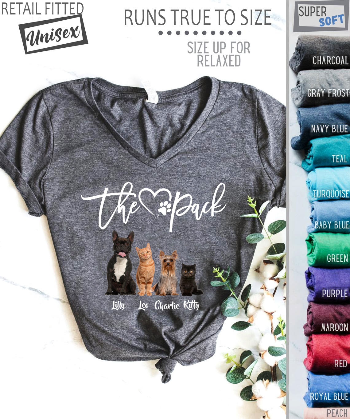 The Pack Shirt with Your Pet's Pictures on the Shirt
