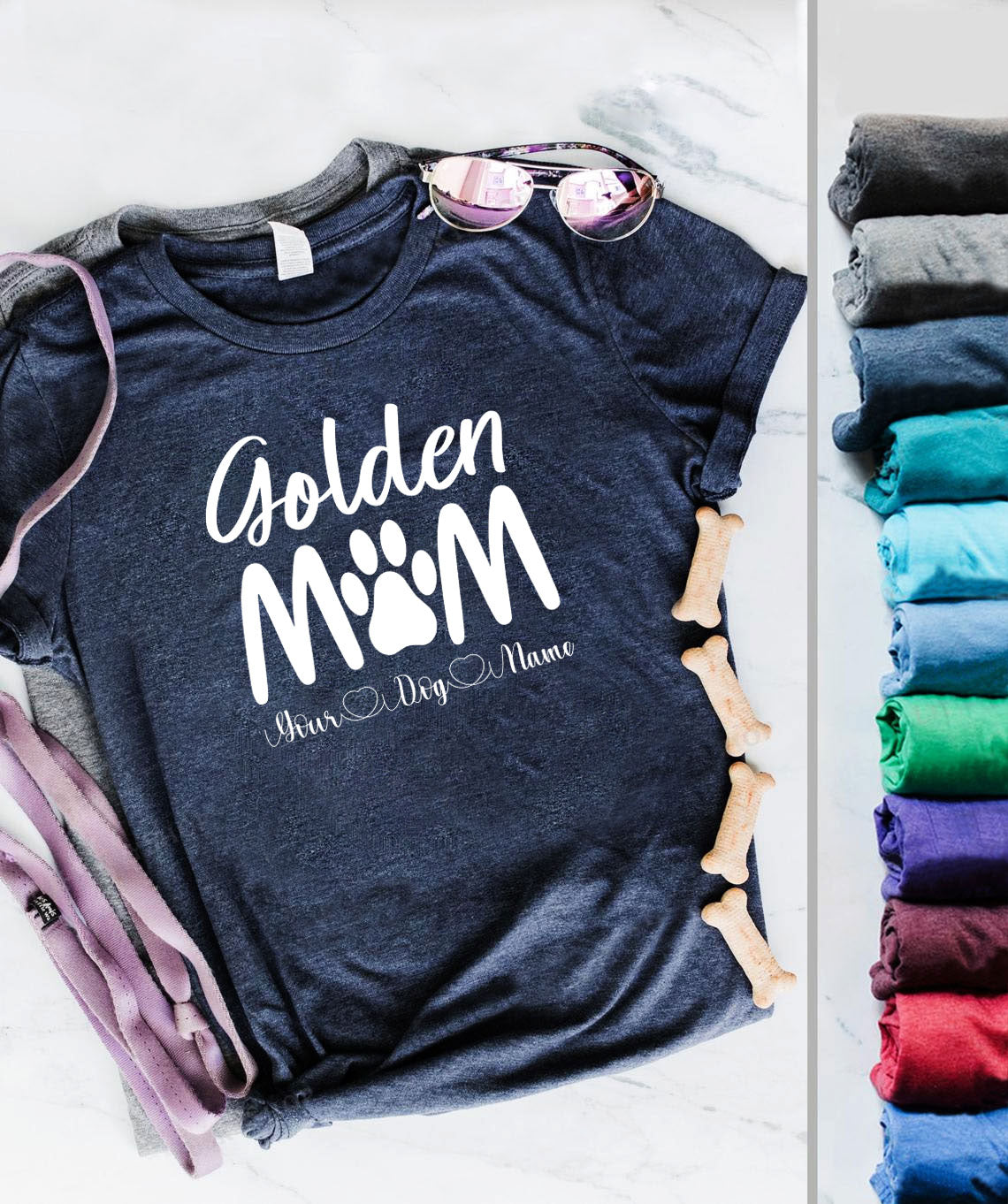 Golden Mom Shirt with Your Dog's Name or Names