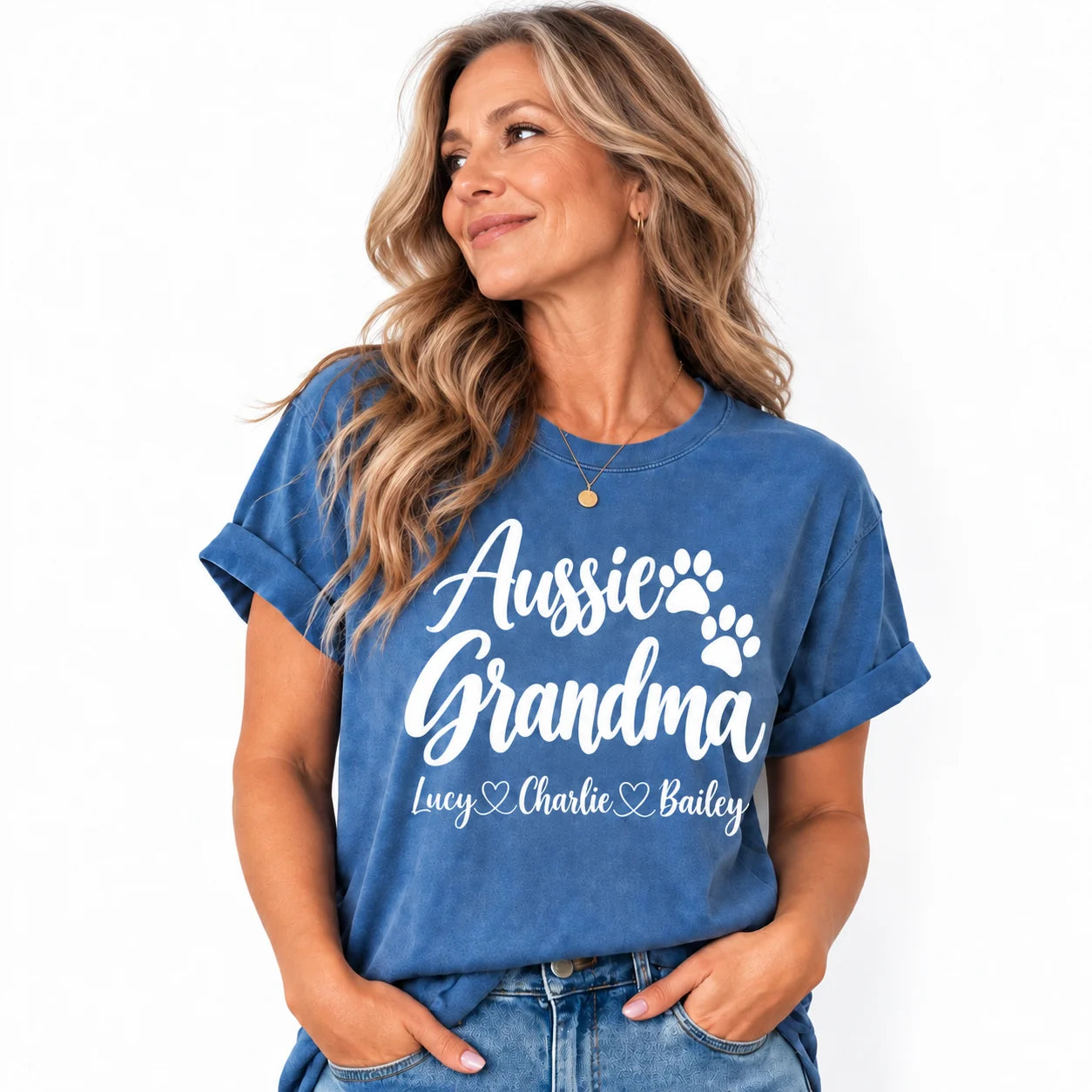 Aussie Grandma personalized blue T-shirt