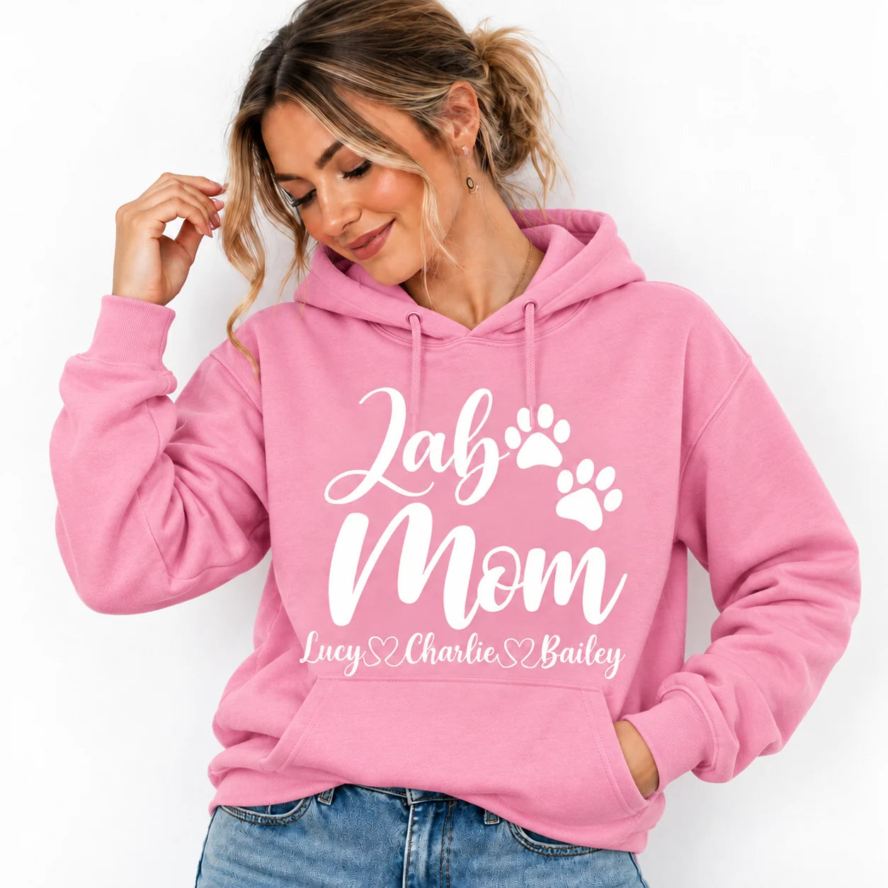 Personalized pink pet lover hoodie